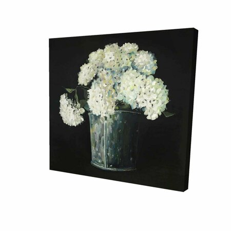 FONDO 12 x 12 in. White Hydrangea Flowers-Print on Canvas FO2793471